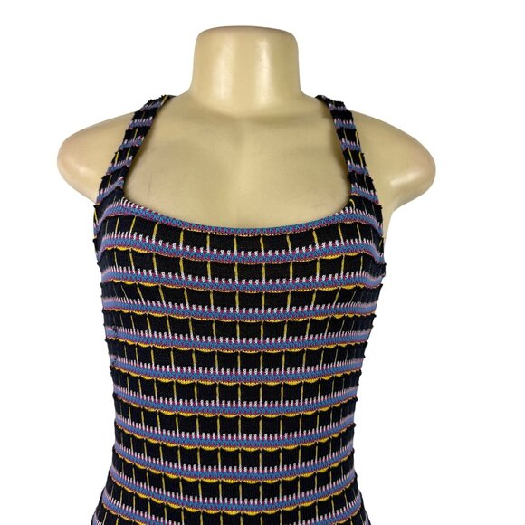 Zara Women's Black/Multi  Striped Romper Sleeveless Stretchy Design Sz M - New - Picture 4 of 10